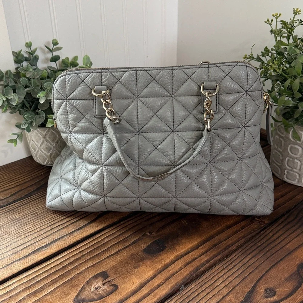 Kate Spade Whitaker Place Gray Quilted Handbag